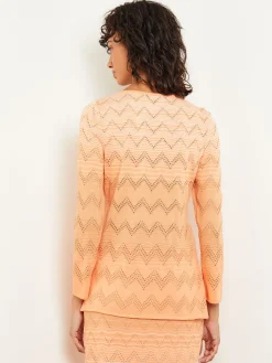Jewel Neck Tunic - Ombre Pointelle Soft Knit