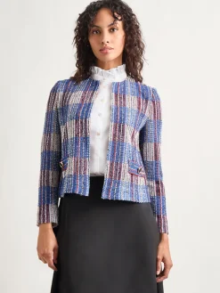 Jewel Neck Tweed Jacket
