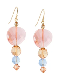 18K Matte Gold Plated Multi-colored Crystal Earrings