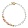 18K Matte Gold Plated Peach Crystal Necklace