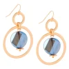 Labradorite and Matte Gold Hoop Earrings