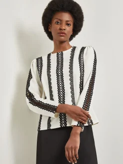 Lace Applique Woven Blouse