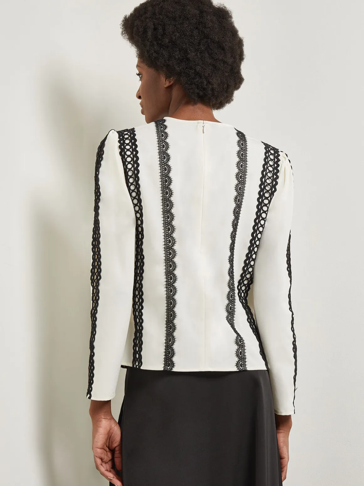 Lace Applique Woven Blouse