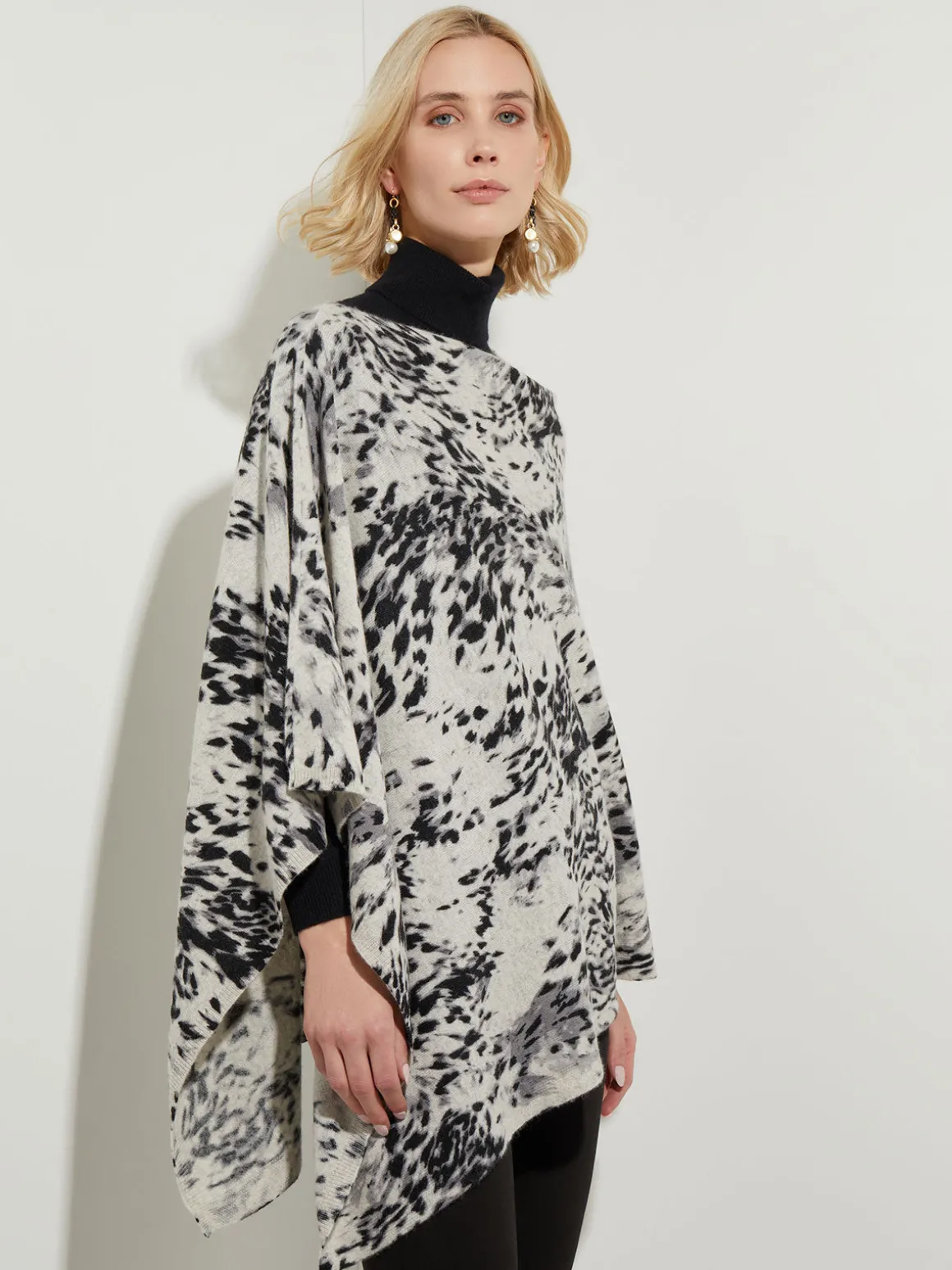Leopard Print Cashmere Poncho