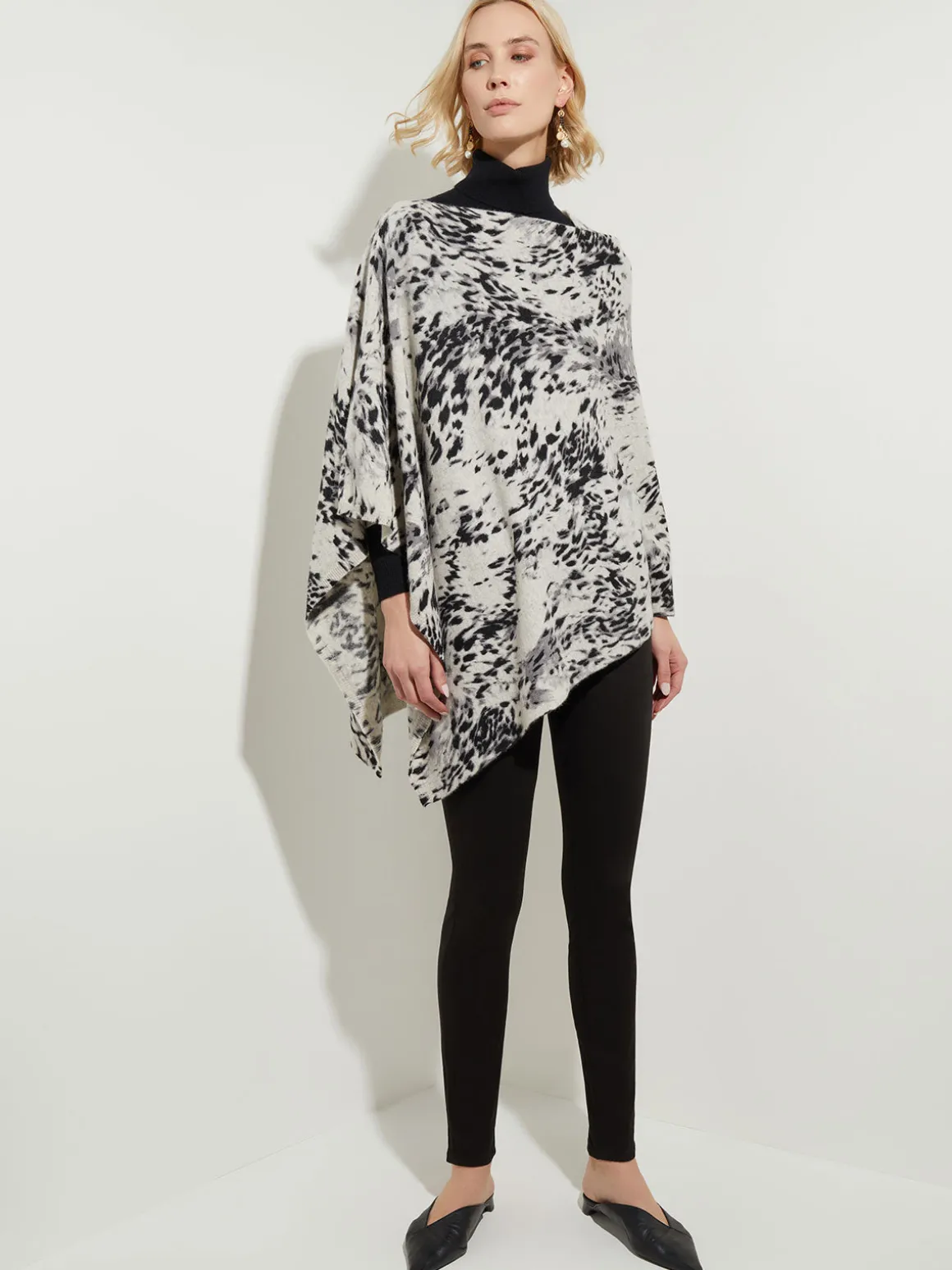 Leopard Print Cashmere Poncho