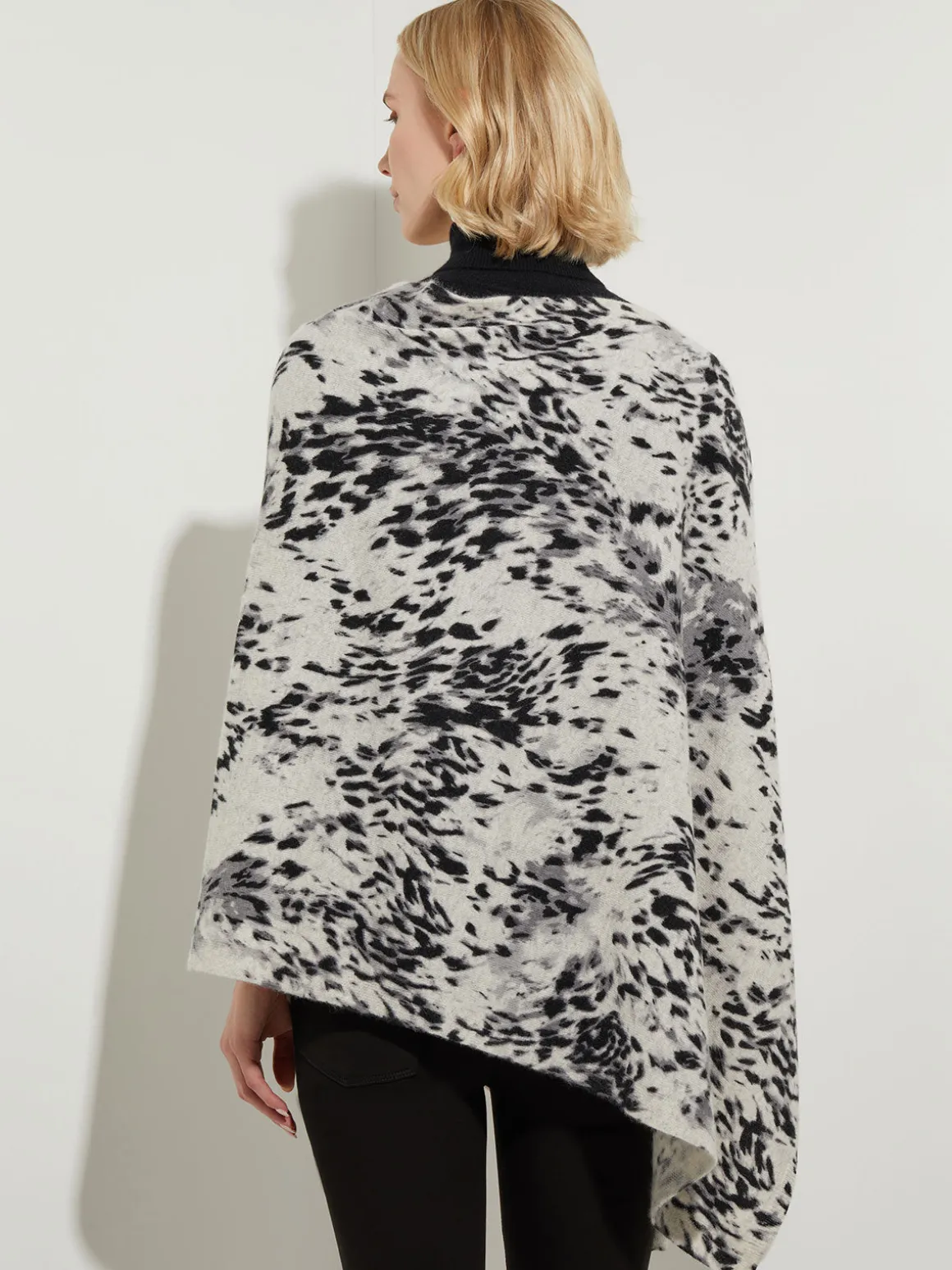 Leopard Print Cashmere Poncho