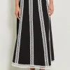 Maxi A-Line Skirt - Eyelet Trim Woven Twill