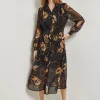 Maxi Fit & Flare Dress - Printed Woven Chiffon