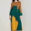 Maxi Shift Dress - Abstract Jacquard Cozy Knit