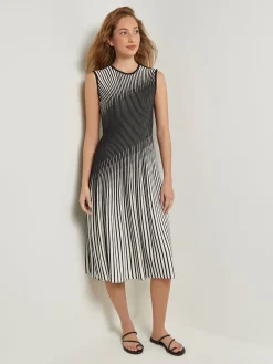 Midi A-Line Dress - Ombre Soft Intarsia Knit