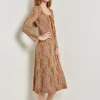 Midi A-Line Dress - Ribbed Lurex Jacquard Knit