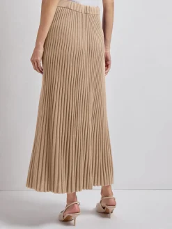 Midi A-Line Soft Ribbed Knit Skirt