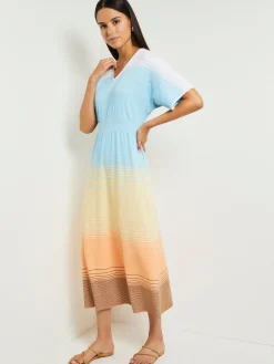 Midi Fit & Flare Dress - Soft Ombre Jacquard Knit