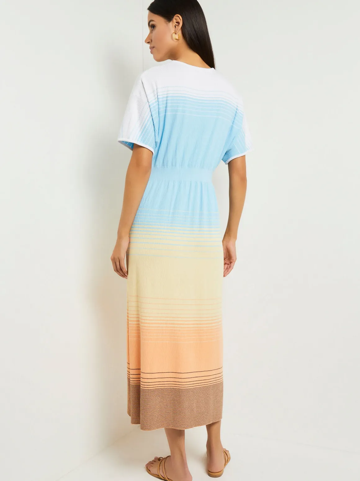 Midi Fit & Flare Dress - Soft Ombre Jacquard Knit