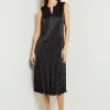 Midi Sheath Dress - Chevron Textured Crepe De Chine