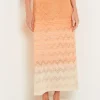 Midi Straight Skirt - Ombre Pointelle Soft Knit