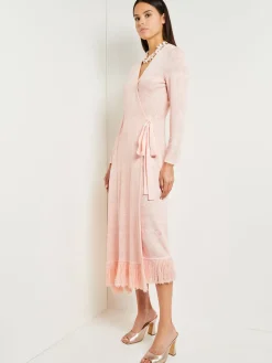 Midi Wrap Dress - Soft Jacquard Knit