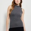 Mock Neck Cashmere Tank Top