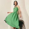 Modern Fit & Flare Cotton Maxi Dress