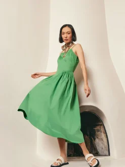 Modern Fit & Flare Cotton Maxi Dress