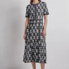 Modern Fit & Flare Intarsia Knit Dress