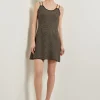 Modern Fit A-Line Curb Chain Double Strap Knit Mini Dress