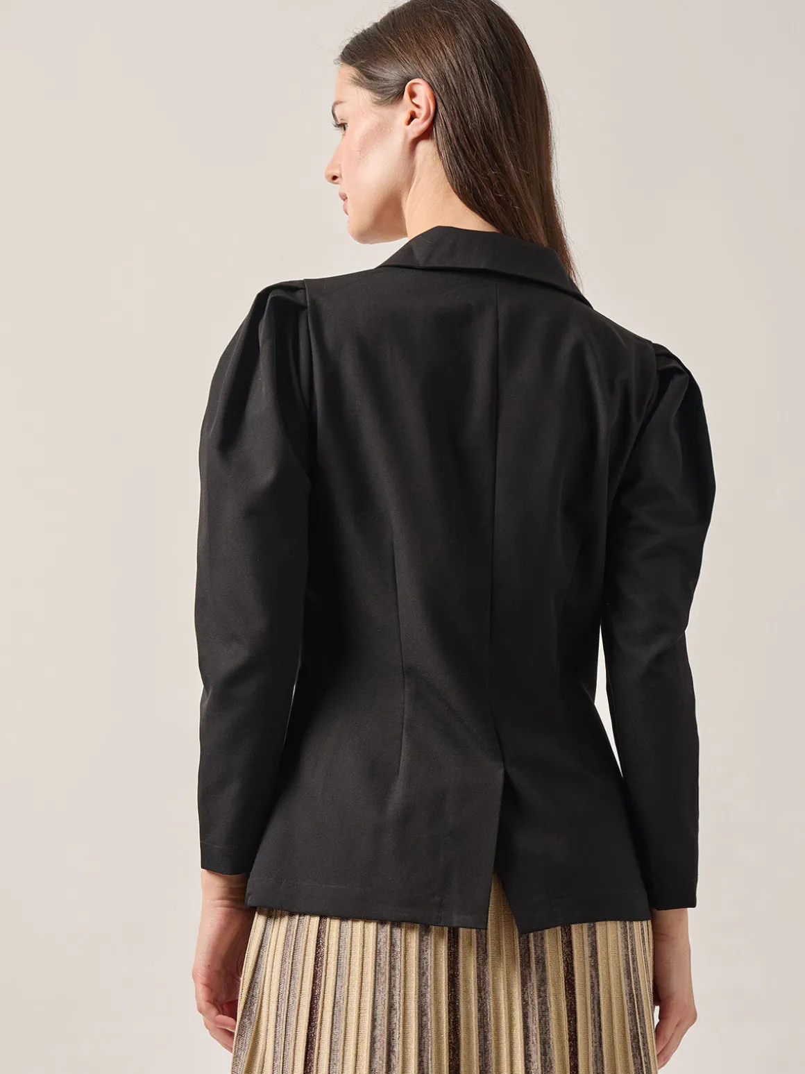 Modern Fit Beaded Applique Button Front Blazer