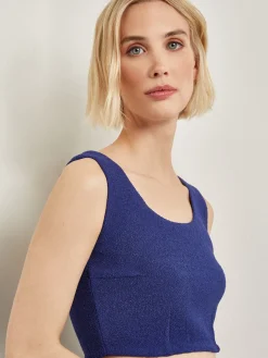 Modern Fit Boucle Knit Cropped Tank Top