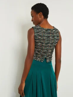 Modern Fit Cropped Tweed Knit Tank