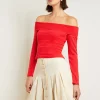 Modern Fit Off-The-Shoulder Burnout Knit Top