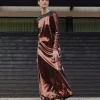 Modern Fit Sheer Shoulder Sequin A-Line Maxi Dress
