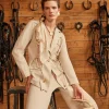 Modern Fit Single Button Jacket - Lace Tie Detail Woven