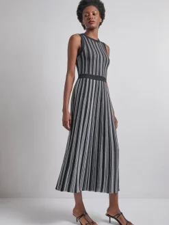 Modern Fit Sleeveless Soft Ribbed Knit Belted Maxi Dress