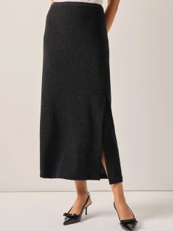 Modern Fit Sparkle Stretch Woven Straight Maxi Skirt