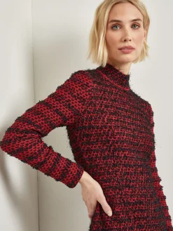 Modern Fit Two-Tone Eyelash Knit Sheath Dress