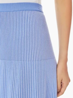 Multi-Stripe Soft Knit Midi Skirt