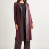 Notched Collar Long Mixed Media Jacket