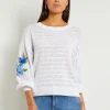 Pointelle Top - Balloon Sleeve Sweater | Misook