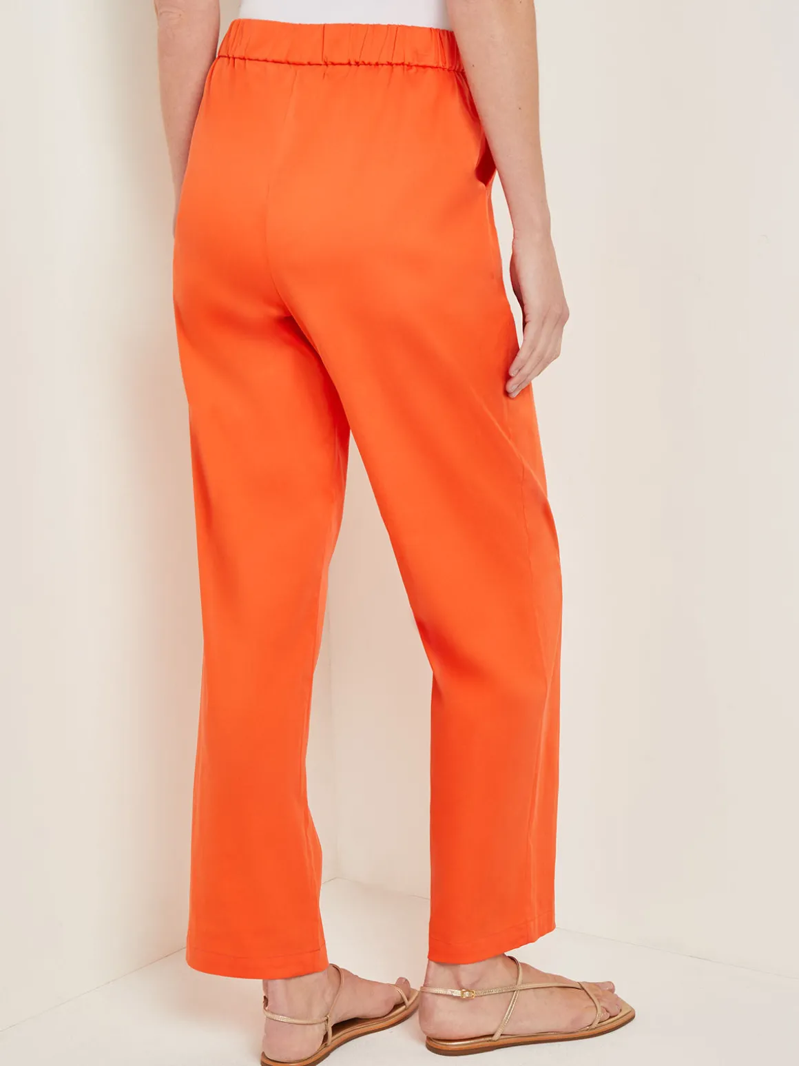 Pull-On Straight Leg Pants - Cotton Blend