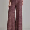Pull-On Wide Leg Pants - Tweed Knit