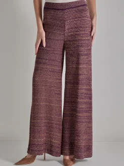 Pull-On Wide Leg Pants - Tweed Knit