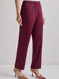 Pull-On Woven Straight Leg Pants