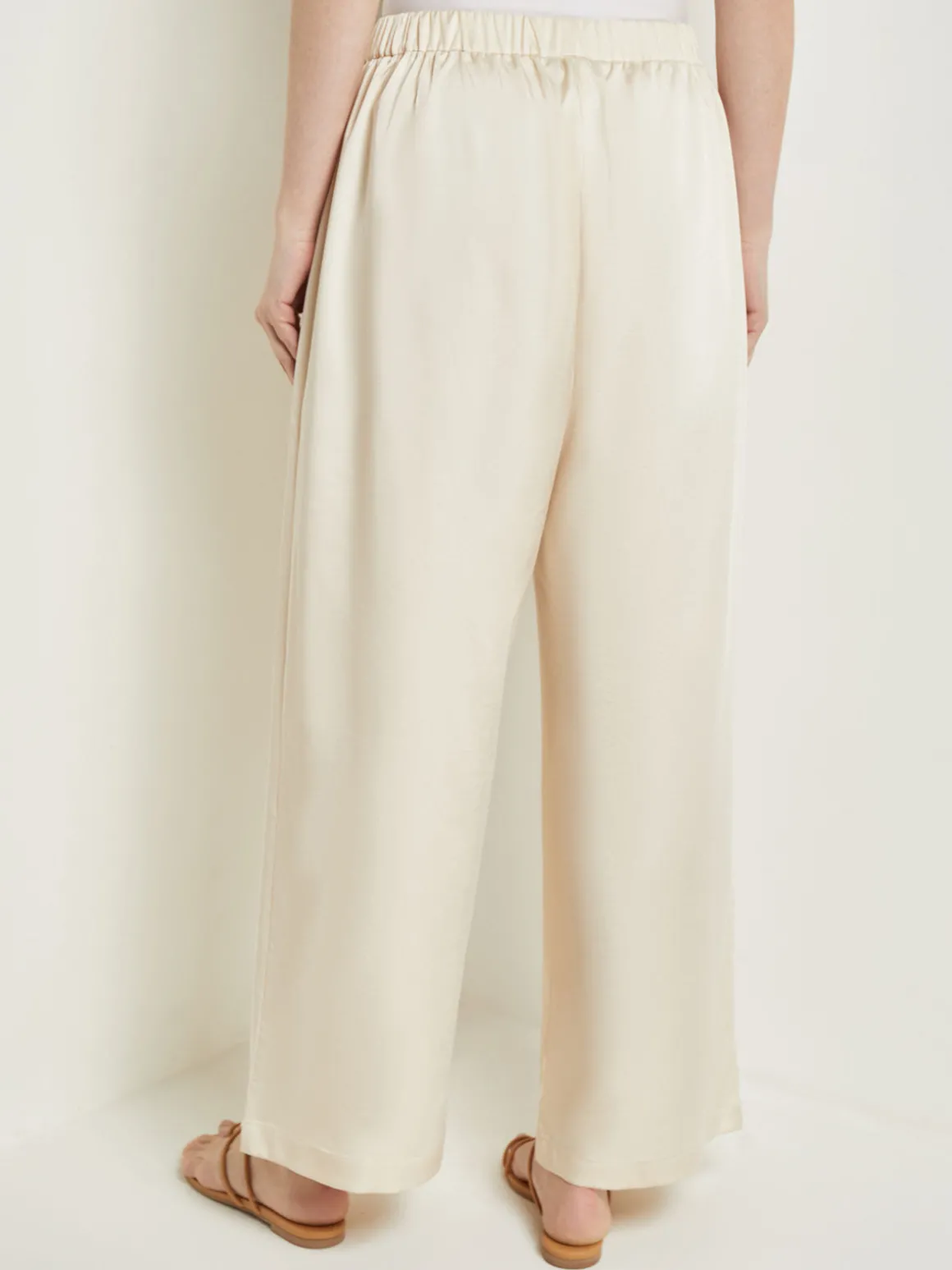 Pull-On Woven Wide-Leg Pants
