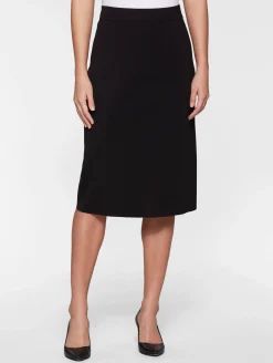 27" Straight Knit Skirt - Black Knit Pencil Skirt | Misook