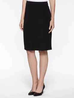 23" Straight Knit Skirt - Black Knit Pencil Skirt | Misook