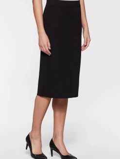27" Straight Knit Skirt - Black Knit Pencil Skirt | Misook