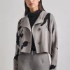 Relaxed Fit Abstract Floral Soft Knit Jacket