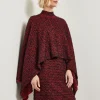 Relaxed Fit Two-Tone Eyelash Knit Poncho