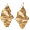Ripple Textured Warm Gold Earrings