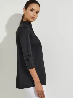 Ruche Sleeve Cotton Tunic